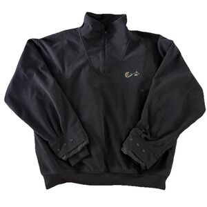 Zero Restriction Golf Jacket Mens Large 1/4 Snap Micro Suede‎ Pullover Black EUC